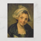 Meisje in een Bonnet, 1760 Briefkaart (Voorkant)