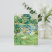 Meisje in een boot met ganzen van Berthe Morisot Briefkaart (Staand voorkant)