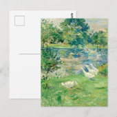 Meisje in een boot met ganzen van Berthe Morisot Briefkaart (Voorkant / Achterkant)