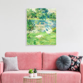 Meisje in een boot met ganzen van Berthe Morisot Canvas Afdruk (Insitu (Woonkamer))