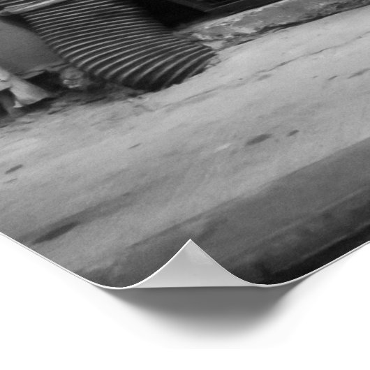 Meisje in een Cafe en Koffie Tijd - Straat Foto Poster (Hoek)