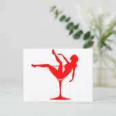 Meisje in een Cocktail Glass Briefkaart (Staand voorkant)