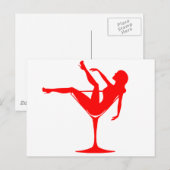 Meisje in een Cocktail Glass Briefkaart (Voorkant / Achterkant)
