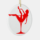 Meisje in een Cocktail Glass Keramisch Ornament (Rechts)