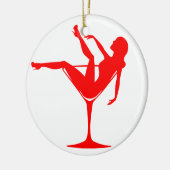 Meisje in een Cocktail Glass Keramisch Ornament (Links)