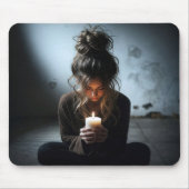 Meisje in een donkere kamer muismat (Voorkant)