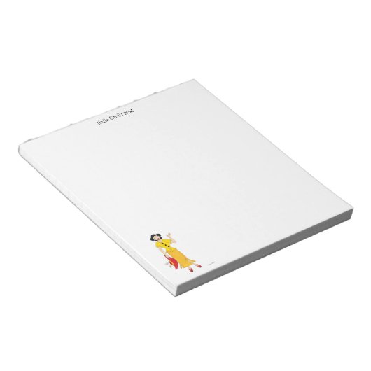 Meisje in een geel Notitieblok (Schuin)