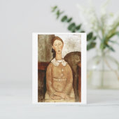 Meisje in een gele jurk, Modigliani Briefkaart (Staand voorkant)