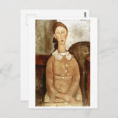 Meisje in een gele jurk, Modigliani Briefkaart (Voorkant / Achterkant)