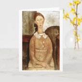 Meisje in een gele jurk, Modigliani Kaart (Gele Bloem)