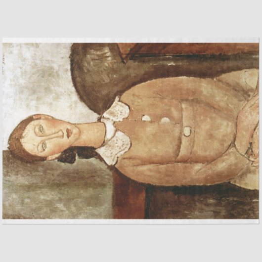 Meisje in een gele jurk, Modigliani Tissuepapier (Voorkant)