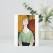 Meisje in een groene blouse, Modigliani Briefkaart (Staand voorkant)