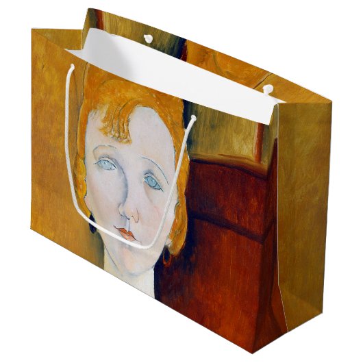 Meisje in een groene blouse, Modigliani Large Gift Groot Cadeauzakje (Voorkant Gekanteld)
