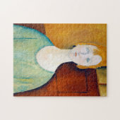 Meisje in een groene blouse, Modigliani Legpuzzel (Horizontaal)