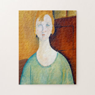 Meisje in een groene blouse, Modigliani Legpuzzel