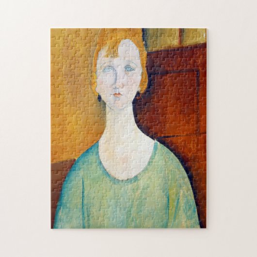 Meisje in een groene blouse, Modigliani Legpuzzel (Verticaal)