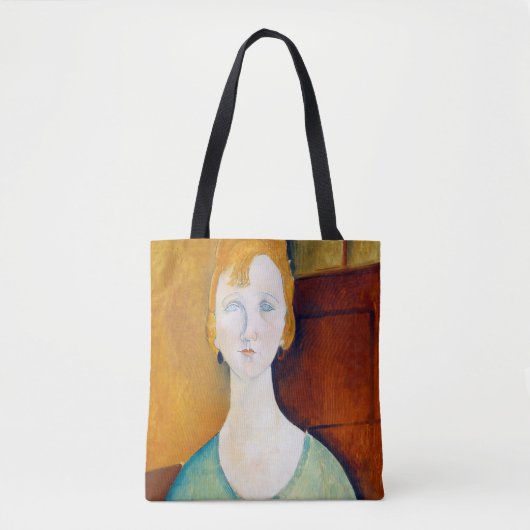 Meisje in een groene blouse, Modigliani Tote Bag (Voorkant)