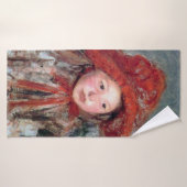 Meisje in een groot rood Pet, Mary Cassatt Badhanddoek (Badhanddoek)