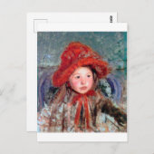 Meisje in een groot rood Pet, Mary Cassatt Briefkaart (Voorkant / Achterkant)