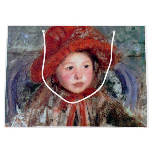 Meisje in een groot rood Pet, Mary Cassatt Cadeauzakje (Voorkant)