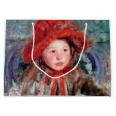 Meisje in een groot rood Pet, Mary Cassatt Groot Cadeauzakje (Voorkant)