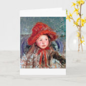 Meisje in een groot rood Pet, Mary Cassatt Kaart (Gele Bloem)
