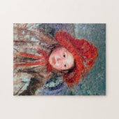 Meisje in een groot rood Pet, Mary Cassatt Legpuzzel (Horizontaal)