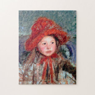 Meisje in een groot rood Pet, Mary Cassatt Legpuzzel