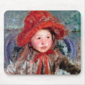 Meisje in een groot rood Pet, Mary Cassatt Muismat (Voorkant)