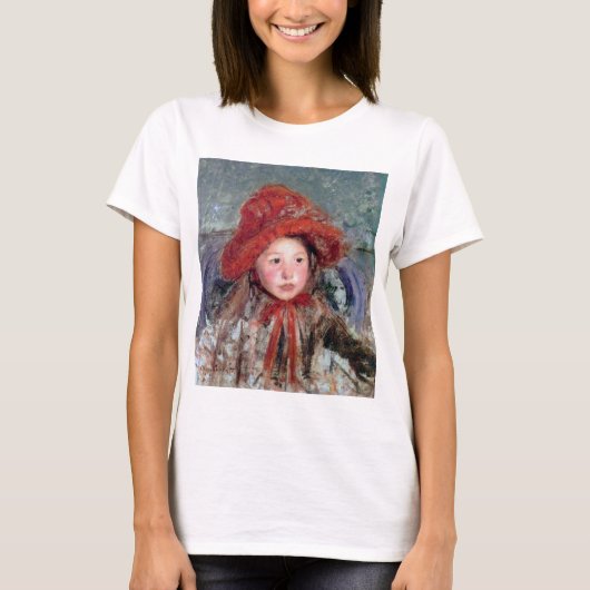 Meisje in een groot rood Pet, Mary Cassatt T-shirt (Voorkant)