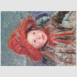 Meisje in een groot rood Pet, Mary Cassatt Tissuepapier