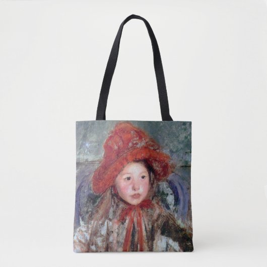 Meisje in een groot rood Pet, Mary Cassatt Tote Bag (Voorkant)