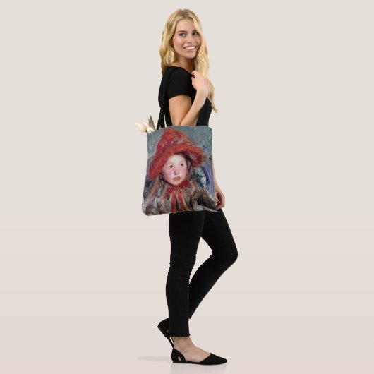 Meisje in een groot rood Pet, Mary Cassatt Tote Bag (Op model)