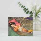 Meisje in een Hammock door Jesse Willcox Smith Briefkaart (Staand voorkant)