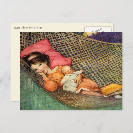 Meisje in een Hammock door Jesse Willcox Smith Briefkaart (Voorkant / Achterkant)