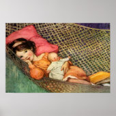 Meisje in een Hammock door Jesse Willcox Smith Poster (Voorkant)