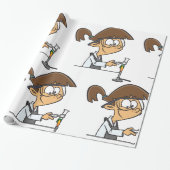 Meisje in een laboratorium cadeaupapier (Uitgerold)
