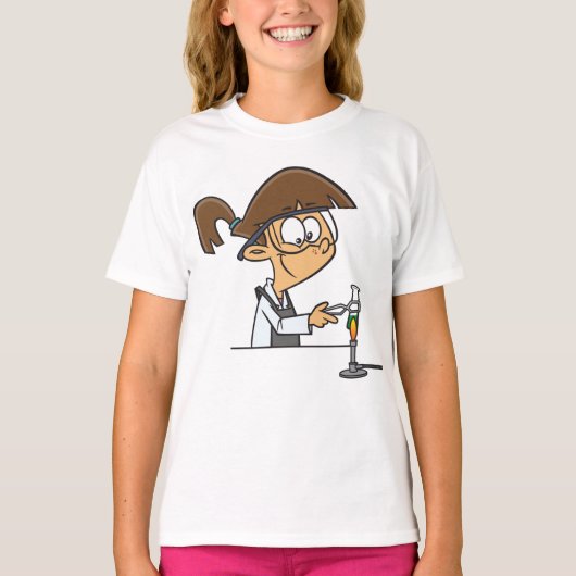 Meisje in een laboratorium t-shirt (Voorkant)