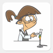 Meisje in een laboratorium vierkante sticker (Voorkant)
