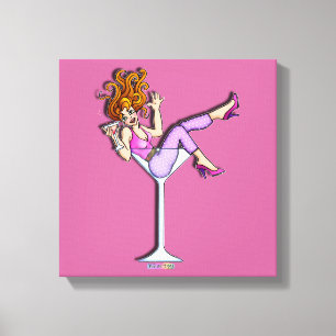 MEISJE IN EEN MARTINI GLAS Gallery Wrapped Canvas Afdruk