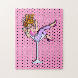 MEISJE IN EEN MARTINI GLASPUZZLE (Lav) Legpuzzel