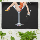 MEISJE IN EEN MARTINI GLASS (2) TOWEL THEEDOEK (Gevouwen)