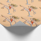 Meisje in een Martini Glass 2 WRAPPING PAPER Cadeaupapier (Hoek)