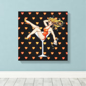 MEISJE IN EEN MARTINI GLASS-galerij met vervloekt Canvas Afdruk (Insitu (Houten vloer))