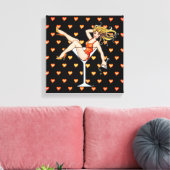 MEISJE IN EEN MARTINI GLASS-galerij met vervloekt Canvas Afdruk (Insitu (Woonkamer))