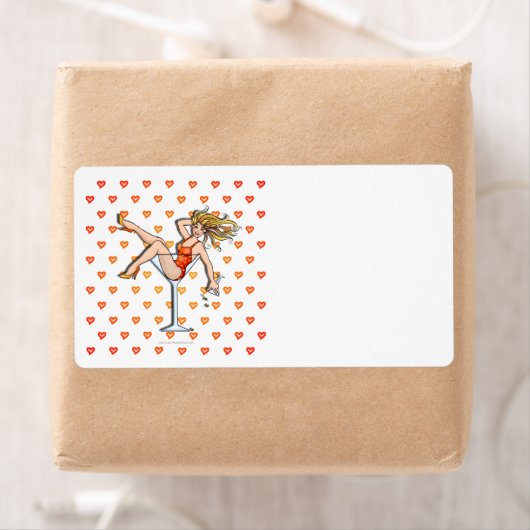 MEISJE IN EEN MARTINI GLASS-LABELS ETIKET (Insitu)