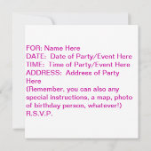 MEISJE IN EEN MARTINI GLASS (Red) PARTIJINVITATIE Kaart (Achterkant)