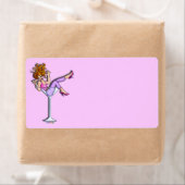 MEISJE IN EEN MARTINI GLASS (Roze ETIKETTEN) Etiket (Insitu)