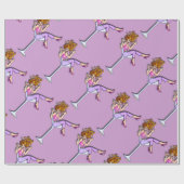 Meisje in een Martni Glass 1 WRAPPINGPAPIER Cadeaupapier (Vlak)