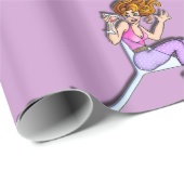 Meisje in een Martni Glass 1 WRAPPINGPAPIER Cadeaupapier (Rol Hoek)